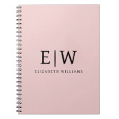 赤面ダスティピンクモダンスクリプガーリートモノグラム名 ノートブック (正面)