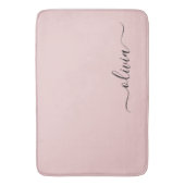 赤面ダスティピンクモダンスクリプガーリートモノグラム名 バスマット (正面縦)