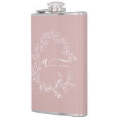 赤面ダスティピンクモダンスクリプガーリートモノグラム名 フラスク (左)