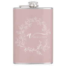 赤面ダスティピンクモダンスクリプガーリートモノグラム名