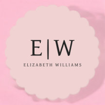 赤面ダスティピンクモダンスクリプガーリートモノグラム名