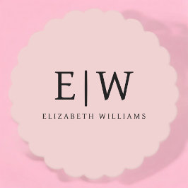 赤面ダスティピンクモダンスクリプガーリートモノグラム名 ペーパーコースター