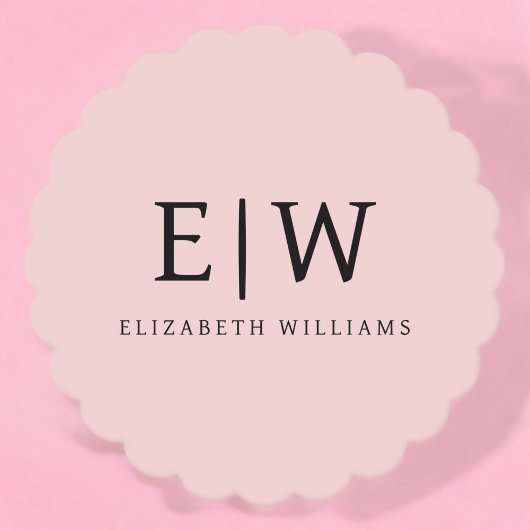 赤面ダスティピンクモダンスクリプガーリートモノグラム名 ペーパーコースター