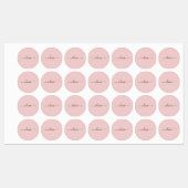 赤面ダスティピンクモダンスクリプガーリートモノグラム名 ラベル (シート)