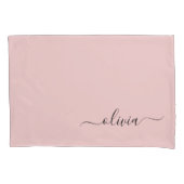赤面ダスティピンクモダンスクリプガーリートモノグラム名 枕カバー (正面)