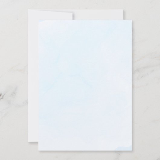 赤面ダスティブルーウォーターカラー40歳誕生日 セーブザデート (裏面)