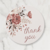 赤面ダスティ結婚フローラサンキューメッセージカード フェイバータグ (正面)