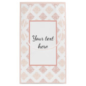 赤面ダマスクかわいらしカスタム スモールペーパーバッグ (裏面)