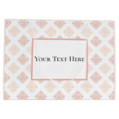 赤面ダマスクかわいらしカスタム ラージペーパーバッグ (裏面)