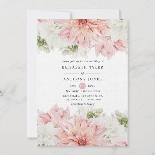 赤面ダリアス結婚フローラ 招待状 (正面)