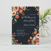 赤面ダークブルガンディマルサラ開花結婚ズ 招待状 (スタンド正面)