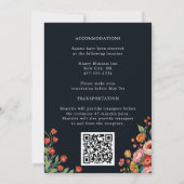 赤面ダークブルガンディマルサラ開花結婚ズ 招待状 (裏面)