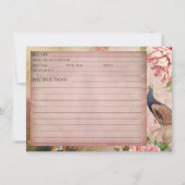 赤面チノイスリーピーコックピーニーブライダルレシピカード 招待状 (正面)