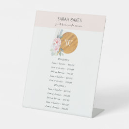 赤面チョッピングボードフローラベーカリーサービス価格 台座サイン