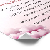 赤面テディピンクの雲の赤ちゃんシャワーどのように彼女は大きい ポスター (角)