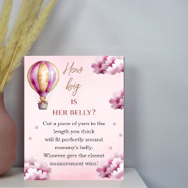 赤面テディピンクの雲の赤ちゃんシャワーどのように彼女は大きい ポスター