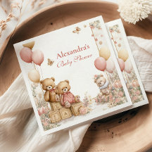 赤面テディベア赤ちゃんシャワー