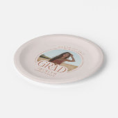 赤面テラコッタパーソナライズされたフォトグラッドパーティー ペーパープレート (アングル)