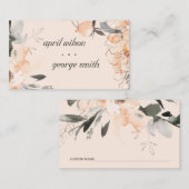 赤面テラコッタブラウンウォーター色フローラ結婚ズ プレイスカード (正面/裏面)