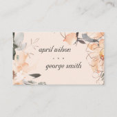 赤面テラコッタブラウンウォーター色フローラ結婚ズ プレイスカード (正面)