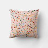 赤面テラッツォ |ピンクの折衷的な斑点 |抽象芸術 クッション (裏面)