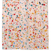 赤面テラッツォ |ピンクの折衷的な斑点 |抽象芸術 シャワーカーテン (正面)