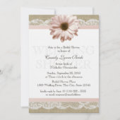 赤面デイジーカントリーレースウェディングシャワー 招待状 (正面)