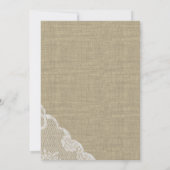 赤面デイジーカントリーレースウェディングシャワー 招待状 (裏面)