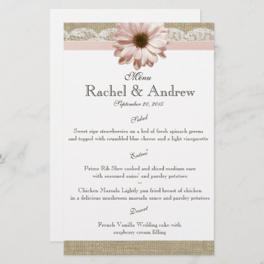 赤面デイジーカントリーレースメニュー (正面/裏面)