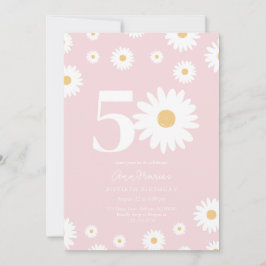 赤面デイジー50番目の誕生日招待状 招待状
