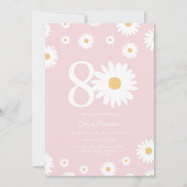 赤面デイジー80番目の誕生日招待状 招待状