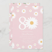 赤面デイジー80番目の誕生日招待状 招待状 (正面/裏面)