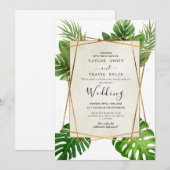 赤面トロピカルパーム結婚式招待状 招待状 (正面/裏面)