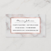 赤面トーンピンクのローズ金ゴールド白の大理石パターン 紹介カード (裏面)