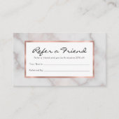 赤面トーンピンクのローズ金ゴールド白の大理石パターン 紹介カード (正面)