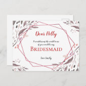 赤面トーン離れ/ジオメトリック/ブリデスメイド要求 ポストカード (正面/裏面)