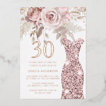 赤面ドレスファブラス30th誕生日パーティーバラ金ゴールド 箔招待状<br><div class="desc">赤面ドレス素晴らしい30th誕生日パーティーバラゴールドフォイル招待状美しい赤面ほこりっぽいバラ花ニッチとネストストアで他の招待状を参照</div>