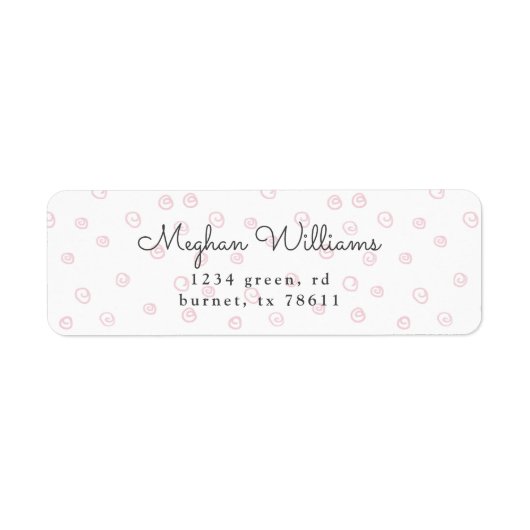 赤面ドードル旋回モダン差出人住所 ラベル (正面)