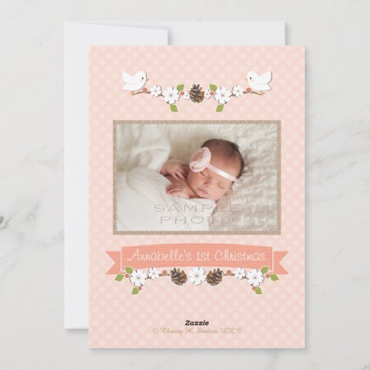 赤面ドーブベビー第1回クリスマスホリデーカード シーズンカード (裏面)