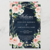 赤面ネイビーダスティブルージオメトリック植物学プログラム (正面/裏面)