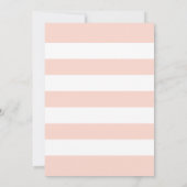 赤面ネイビーピンクフローラ水色ガールベビーシャワー 招待状 (裏面)