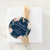 赤面ネイビーフローラ金ゴールドブライダルシャワーありがとう フェイバータグ (インサイチュ)