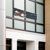 赤面ネイビーブルゴーニュプロテアフローラビジネスバナー 横断幕 (ビルの外側)