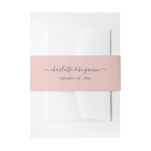 赤面ネイビーモダンブルー結婚スクリプト 招待状ベリーバンド