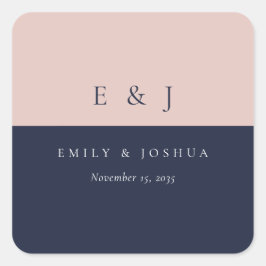 赤面ネイビーモダンル結婚ズ スクエアシール