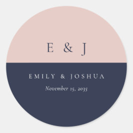 赤面ネイビーモダンル結婚ズ ラウンドシール