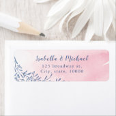 赤面ネイビーラスティックフローラ差出人住所 ラベル (インサイチュ)