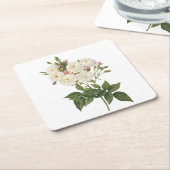 赤面ノワゼッテバラ(ローザノイセッティアナ)バイレドゥテ スクエアペーパーコースター (アングル)