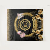 赤面ハイヒール金ゴールドバルーン50th誕生日パーティー タペストリー (正面(横))