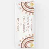 赤面ハートレインボーボホーベビーシャワーバナー 横断幕 (縦)